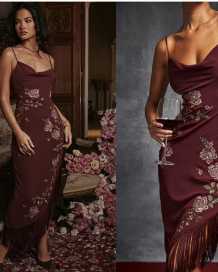 Eloisa Asymmetric Midi Slipdress - Image 1