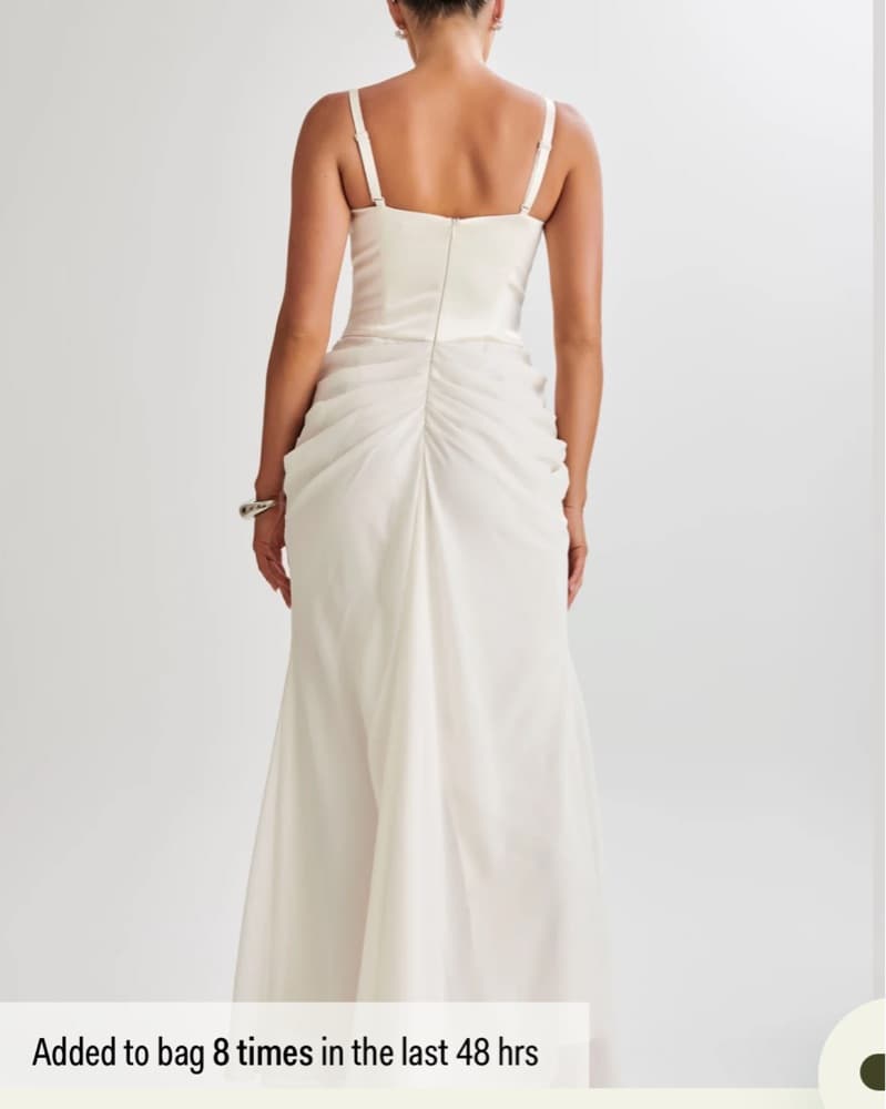 Elegant Ivory Satin Dress - Image 2