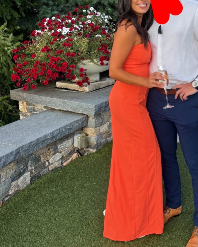 Orange Wedding Guest Dress - Image 4