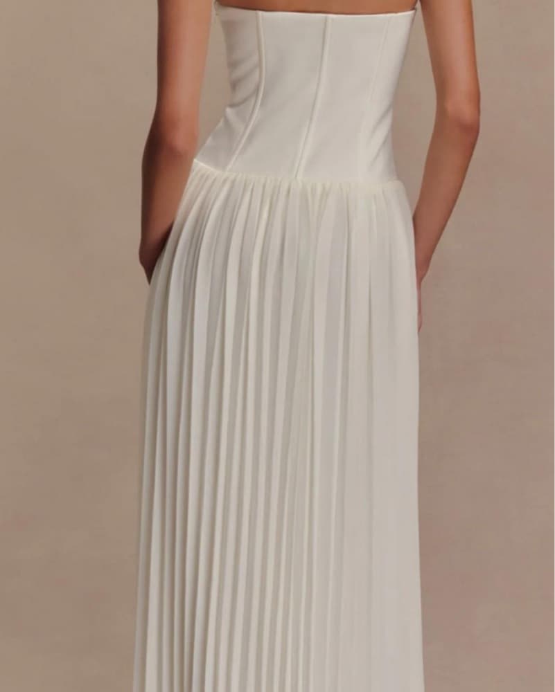 White Drop Waist Maxi Dress - Image 2