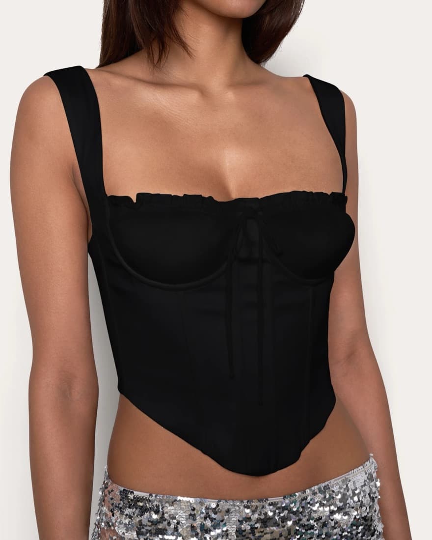 Guizio Ruched Cup Bustier 🖤 - Image 1