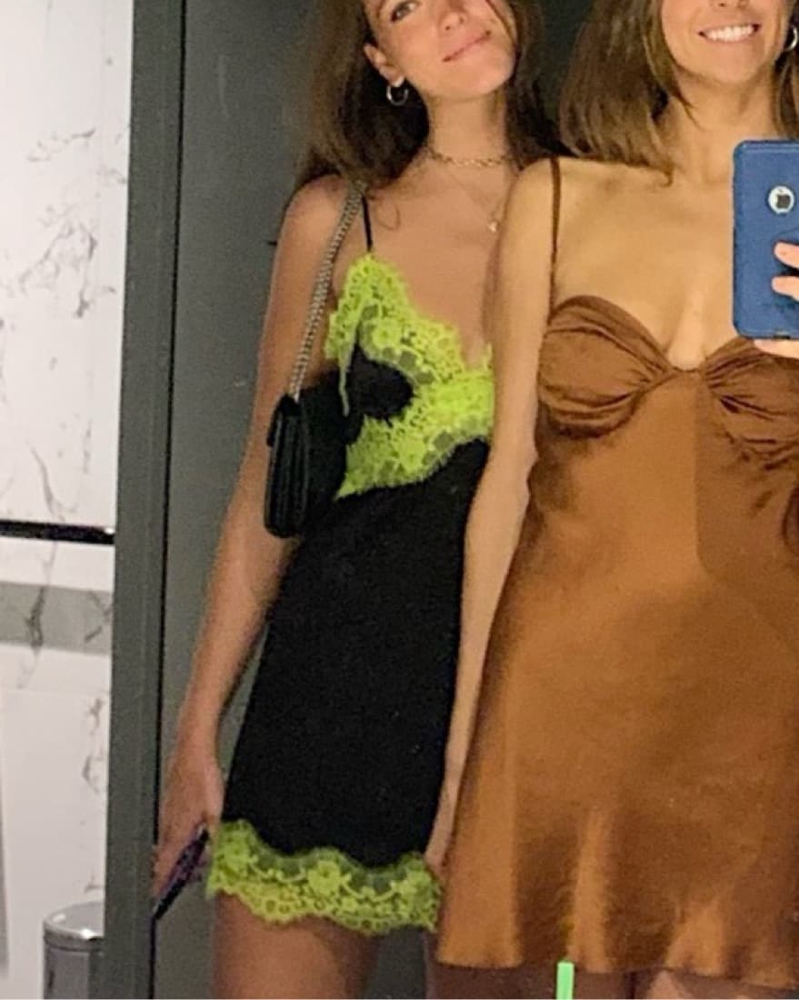 Vibrant Neon Lace Mini Dress - Image 3