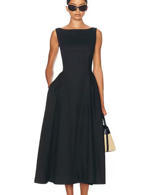 Helsa Bateau Neckline Black Dress - Image 3