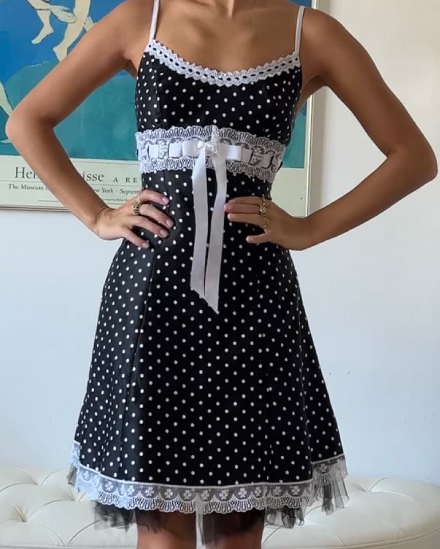 Vintage Polka Dot Gown - Image 1