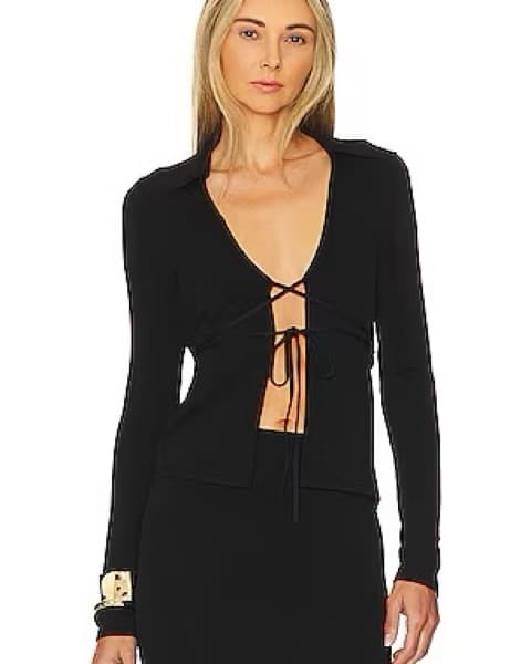 L'ACADEMIE Jalea Front Tie Cardigan - Image 1