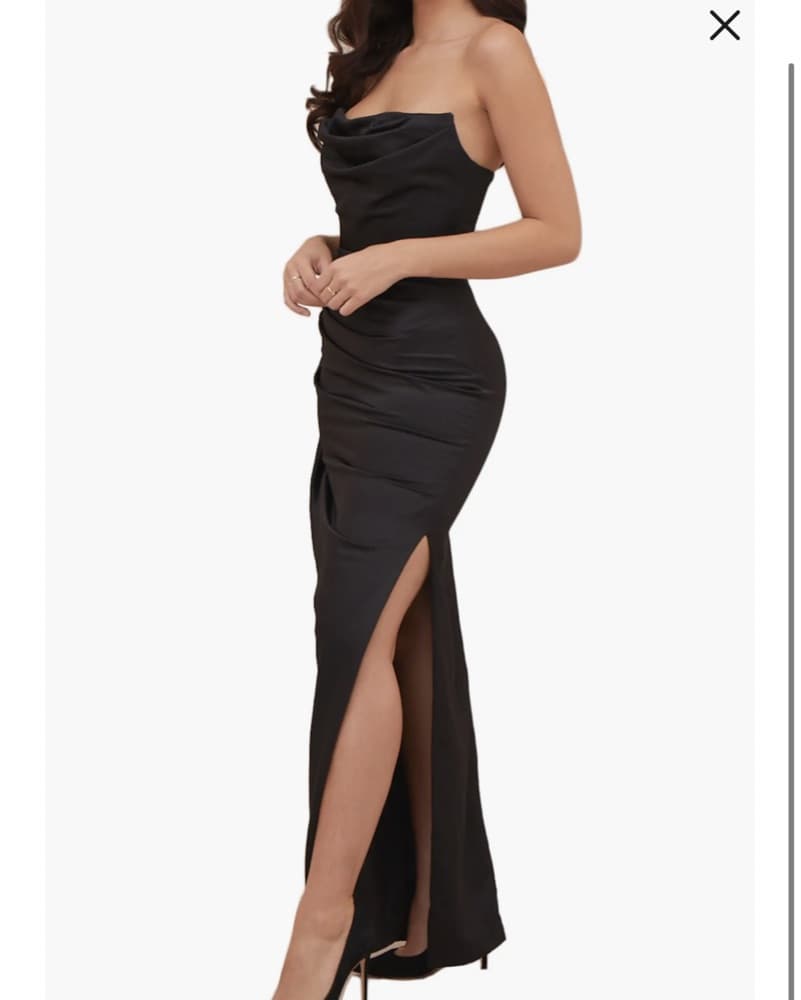 Flattering Strapless Black Dress - Image 2