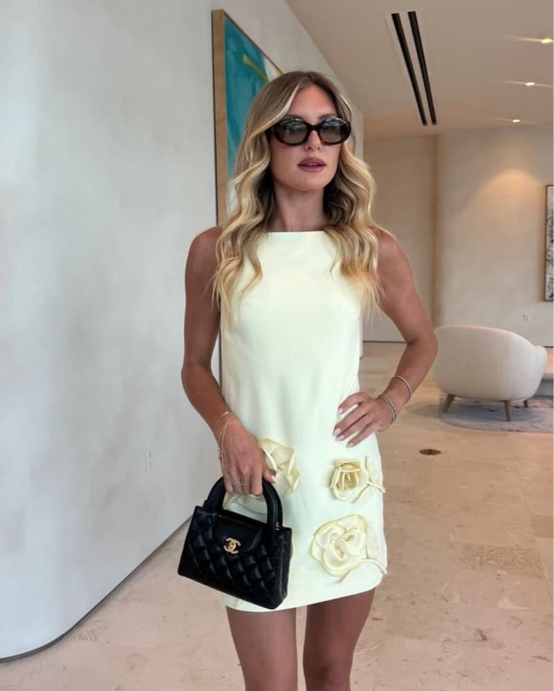 Yellow Floral Mini Dress - Image 1