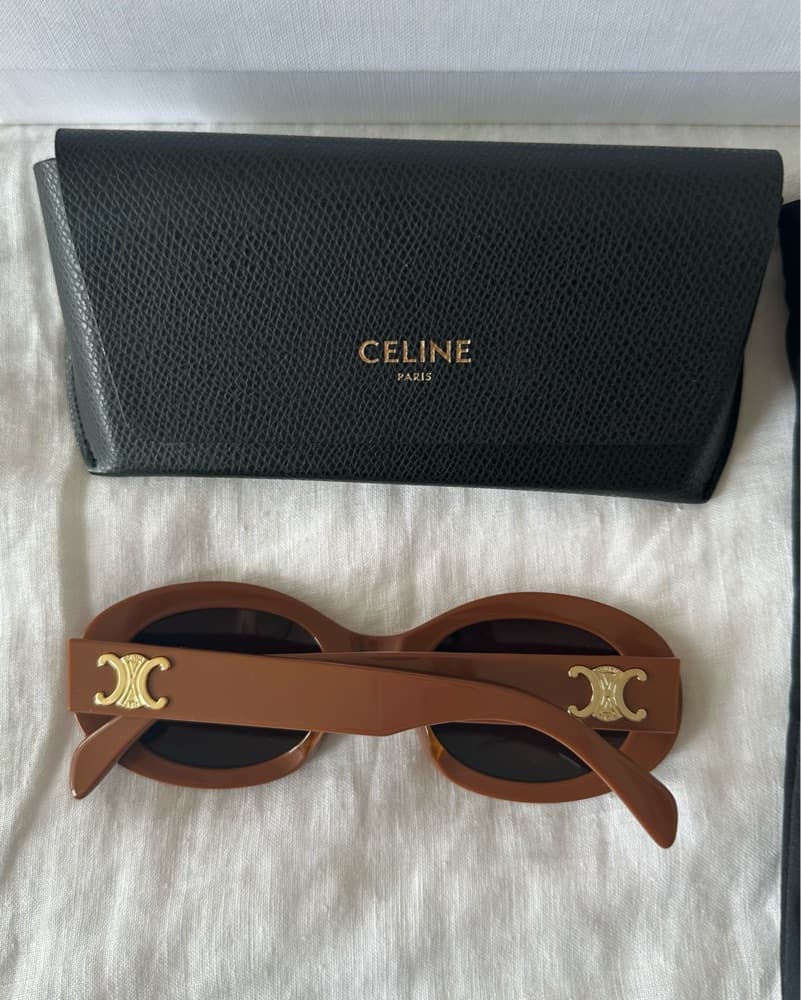 Celine Triomphe 01 Sunglasses In Brown  - Image 1