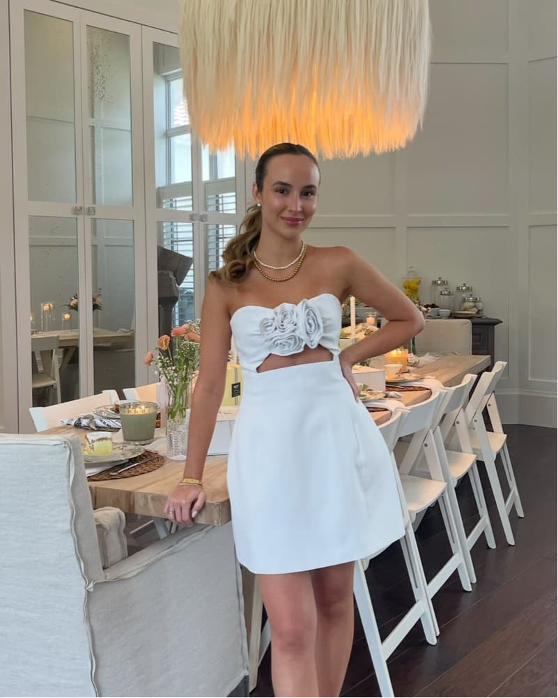 Elegant White Strapless Dress Mini - Image 1