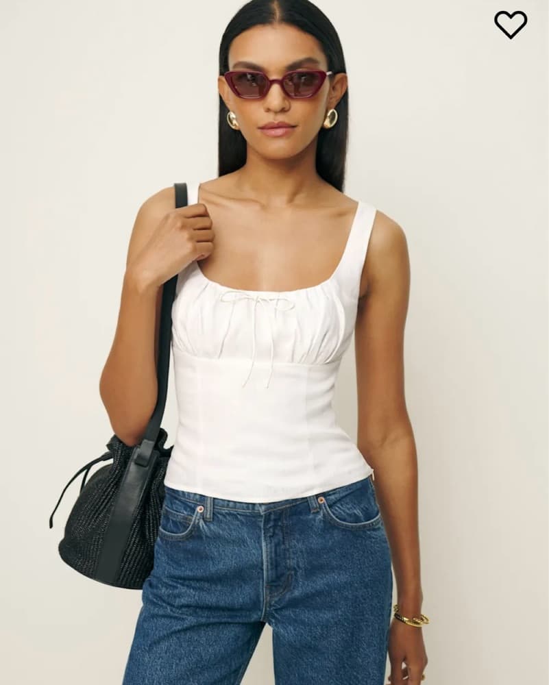 Reformation White Linen Top  - Image 1