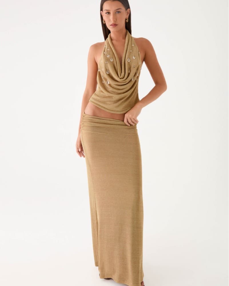 Shimmer Gold Skirt Set - Image 2