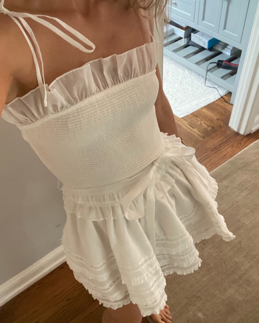 V. Chapman Freesia Ruched Ruffle Dress - Image 5