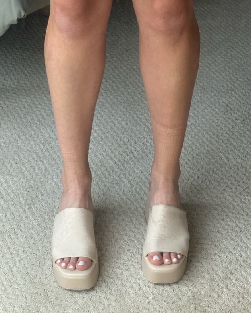 Beige Wedge Platform Slides - Image 5
