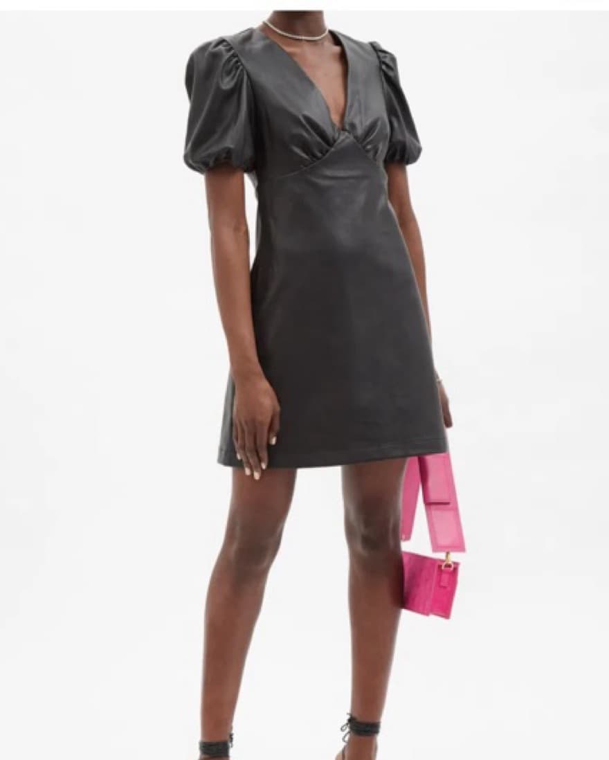 Staud Leather Mini Dress - Image 2