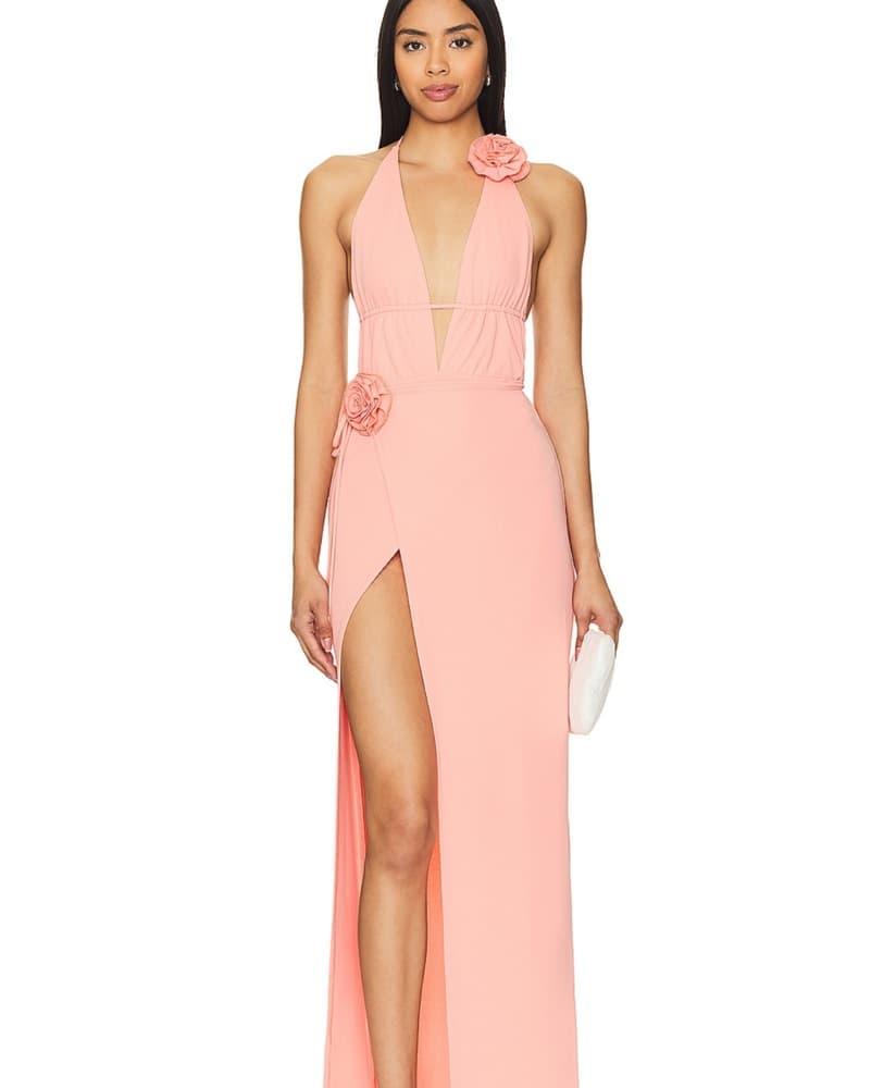 Emery Gown In Salmon Pink - Image 1