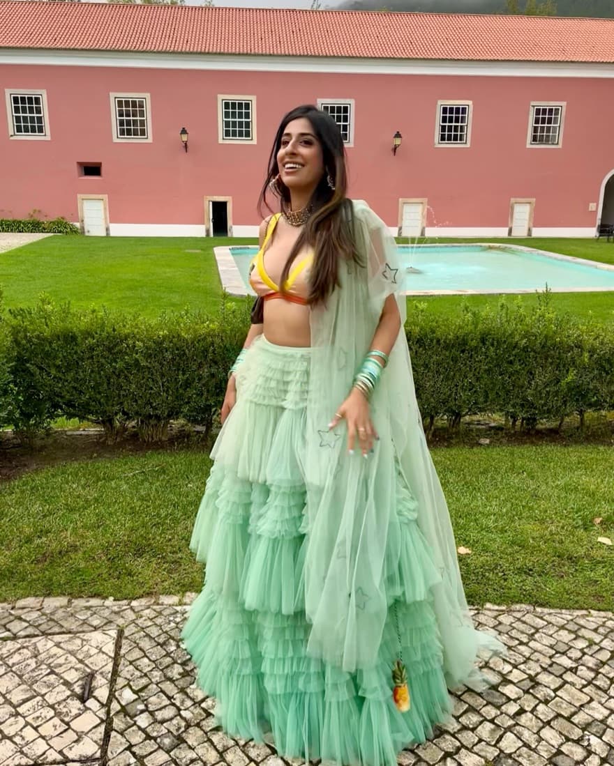 Indian Wedding Lehenga Beachy 3 Pc S/M   - Image 5