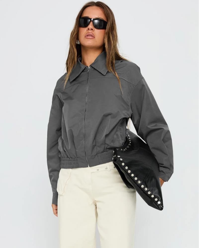 Grey Bomber Jacket  - Image 3