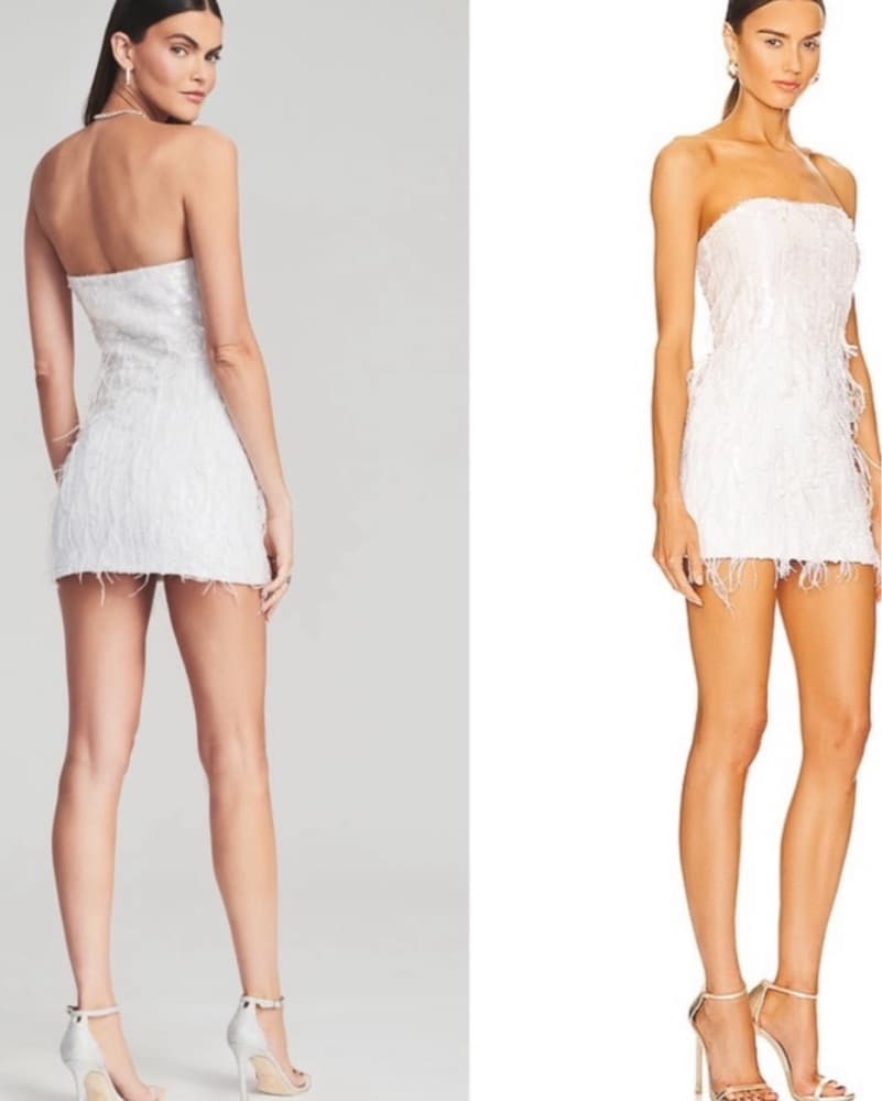 Anastasia White Feather Dress - Image 1
