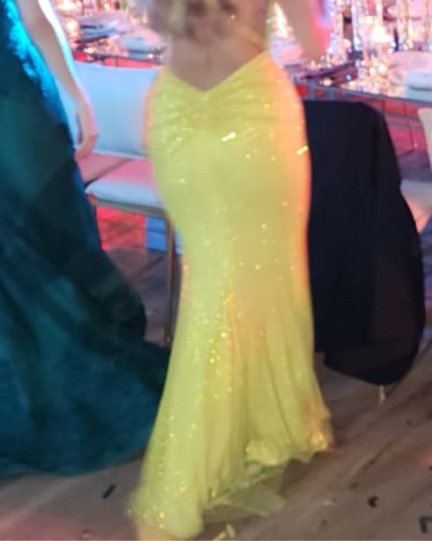 Yellw Diamante Gown - Image 3