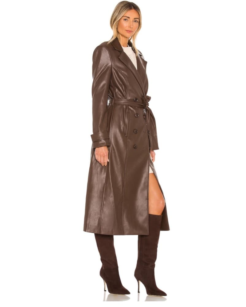 Bardot Faux Brown Leather Trench - Image 3