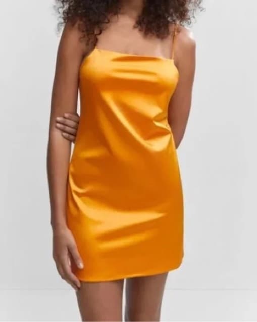 Mango Short Satin Dress - Image 3