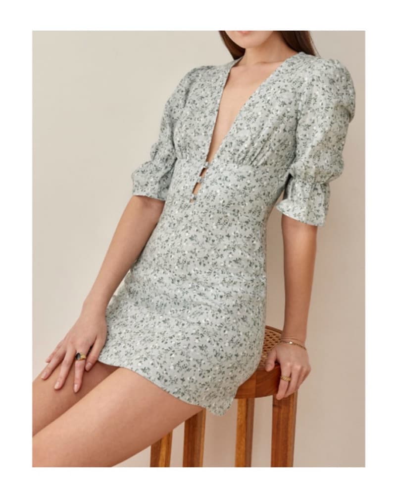 Reformation Semi Linen Floral Dress - Image 1