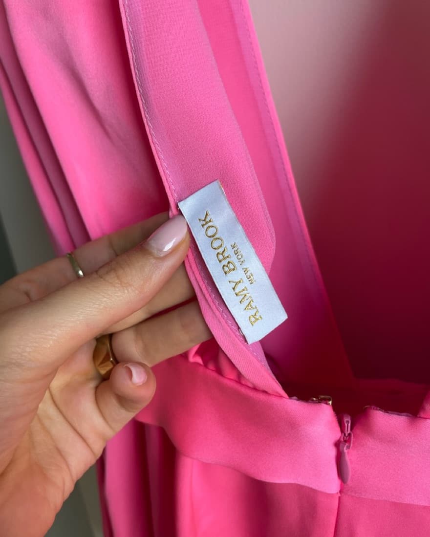Pink Silk V-Neck Ramy Brook Romper  - Image 3