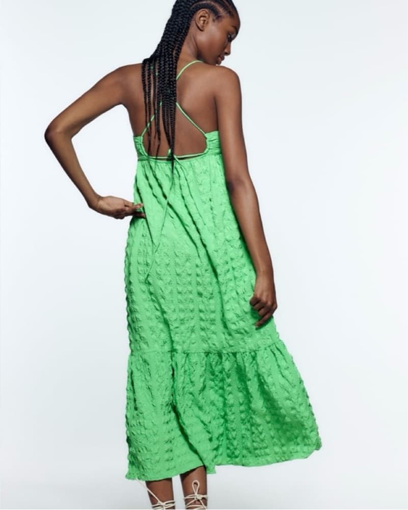 Zara Green Maxi Dress - Image 2