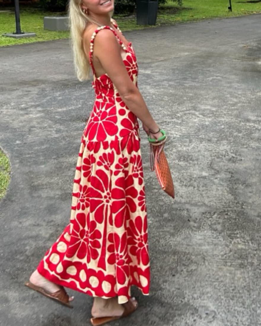 FARM Rio Palermo Red Midi Dress  - Image 2