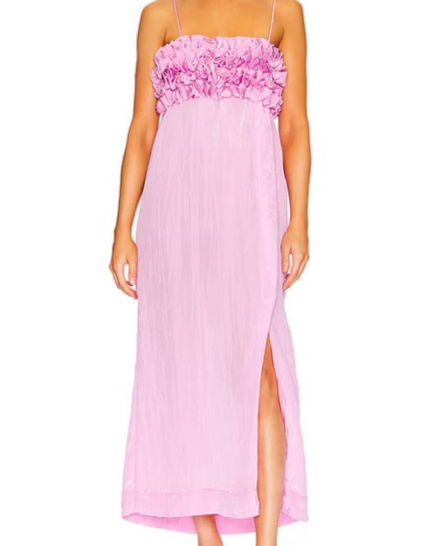 Ganni “Shiny Tech Strap” Midi Dress - Image 1