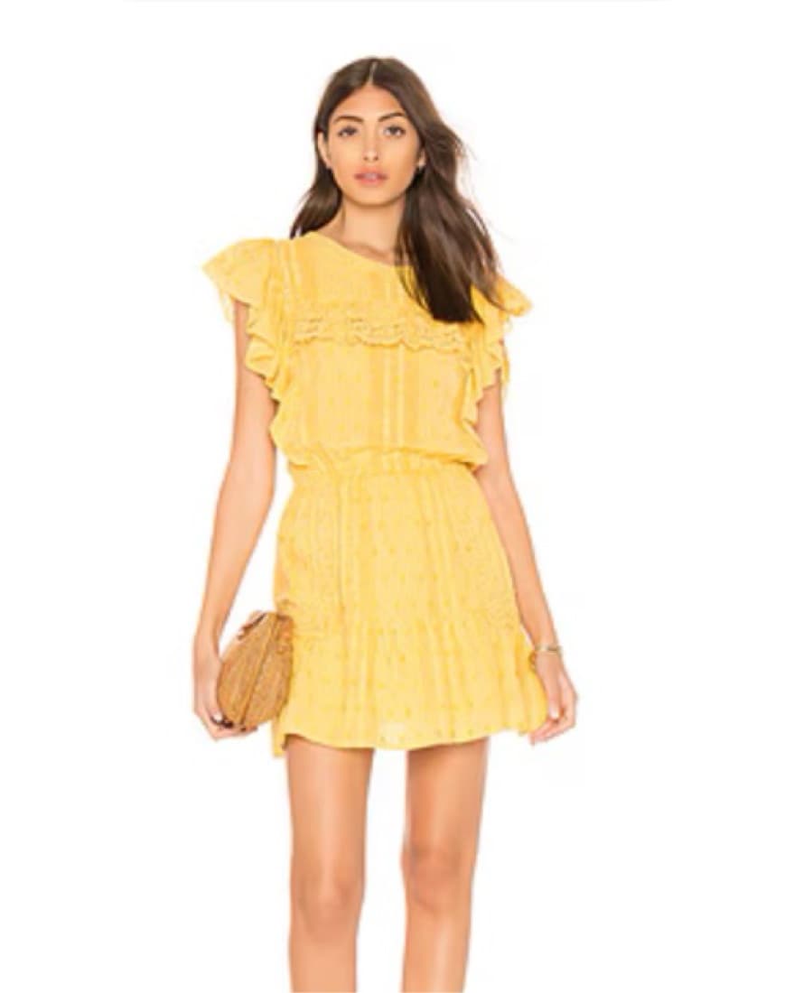 LoveShackFancy Whitney Dress in Marigold - Image 1