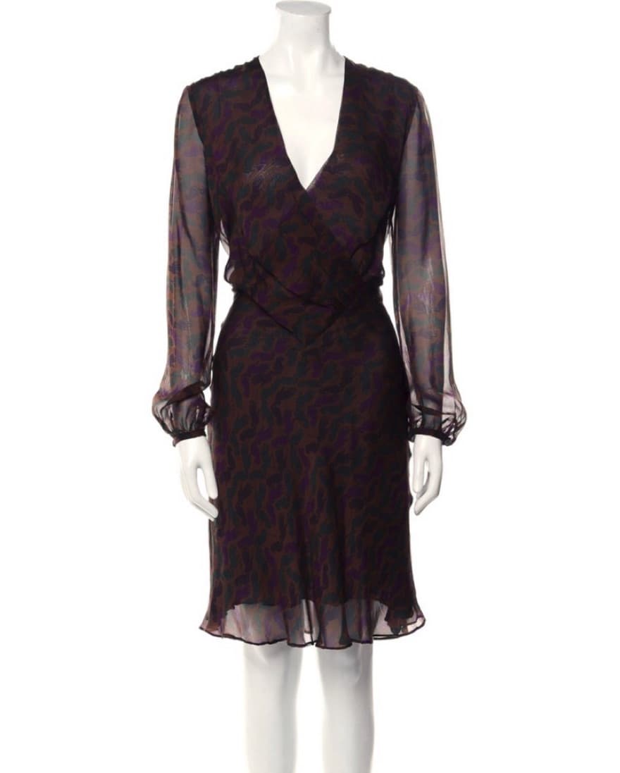 Burberry Brown Patterned Mini Dress  - Image 1