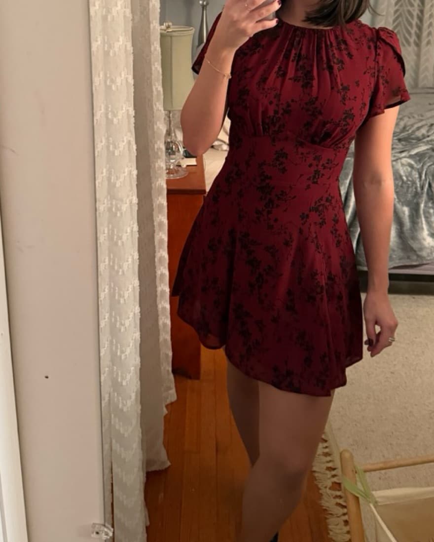 Short Sleeve Red And Black Dress - Image 2