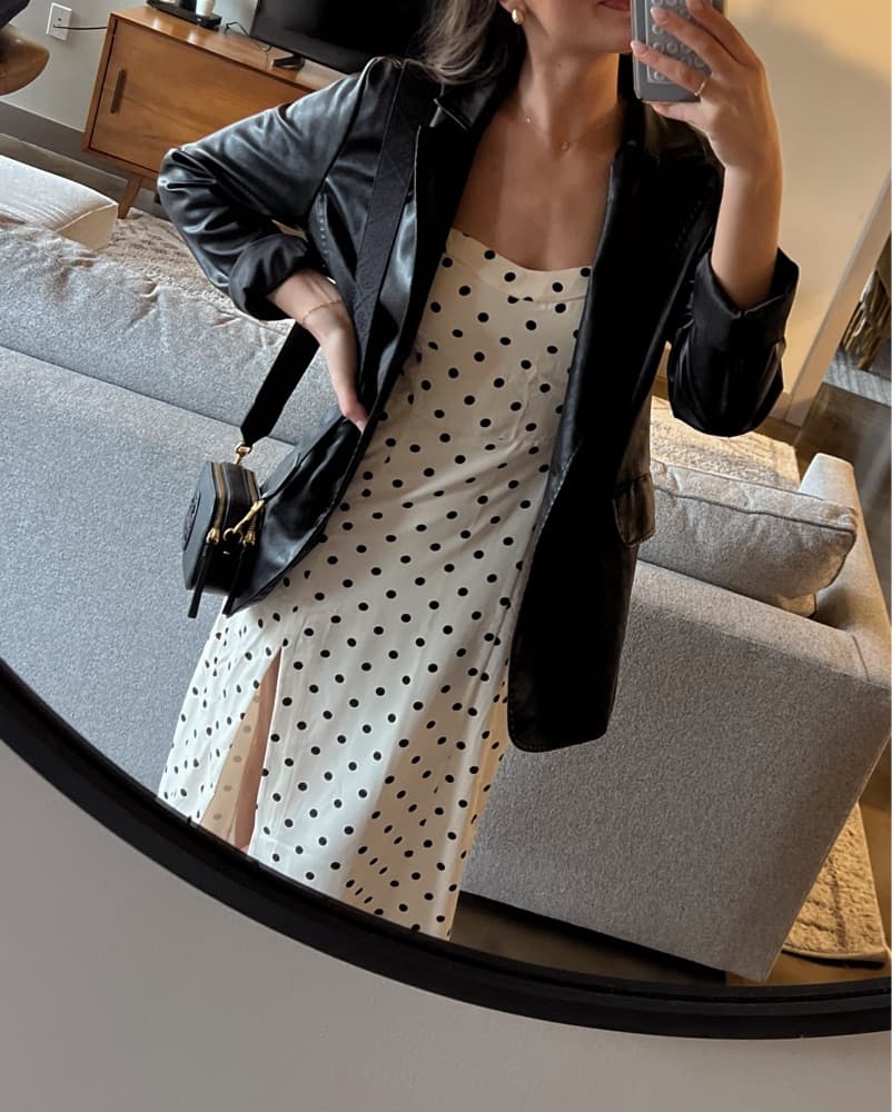 Abercrombie Cream Polka Dot Midi Dress - Image 2