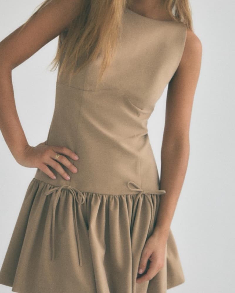 Taupe Mini Dress - Image 1