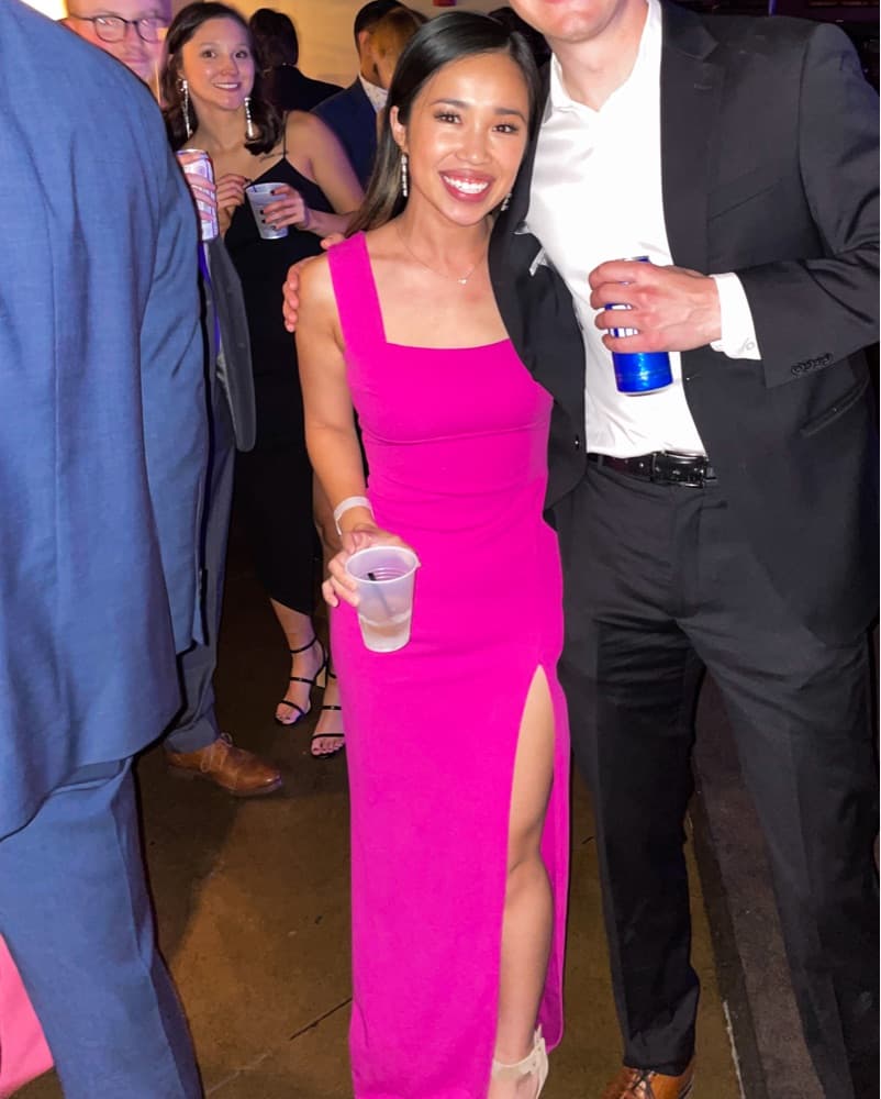 Nasty Gal Pink Thigh-High Slit Gown - Image 2