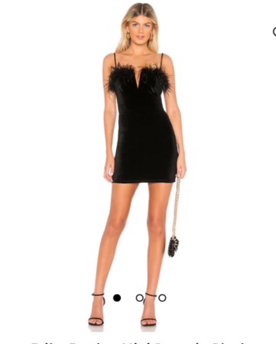 Black Revolve Feather Mini Dress - Image 1