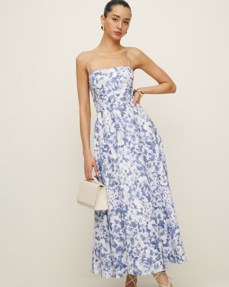 Reformation Floral Linen Midi Dress  - Image 1
