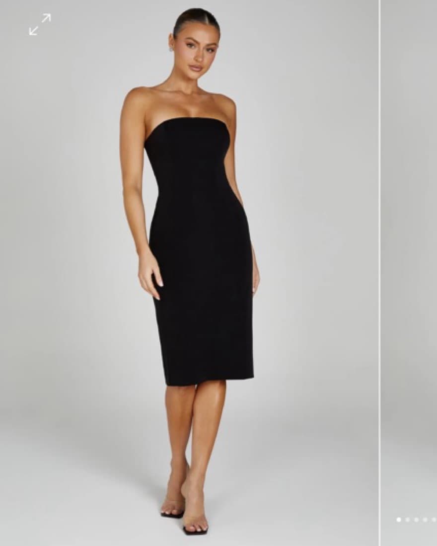 Strapless Crepe Midi Dress  - Image 4