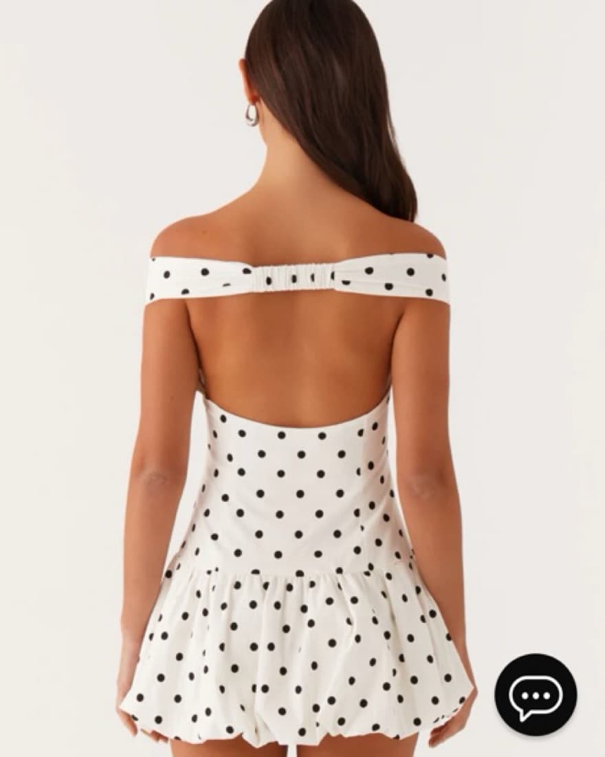 Polka Dot Off Shoulder Mini Dress - Image 2