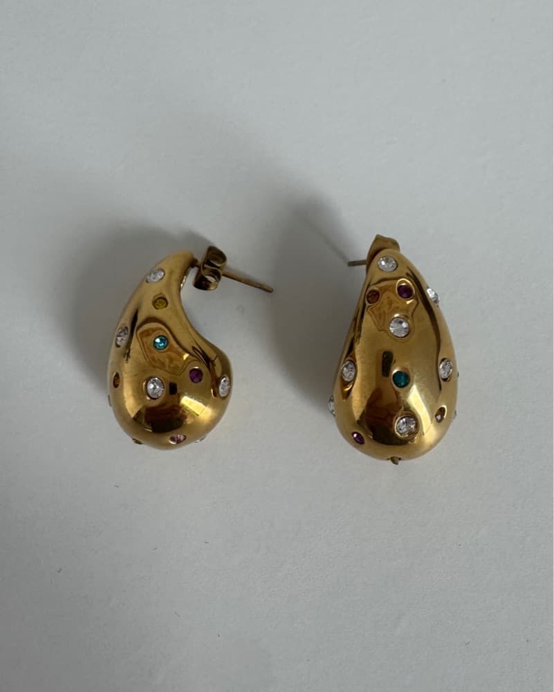 Gold Statement Earrings - Image 1