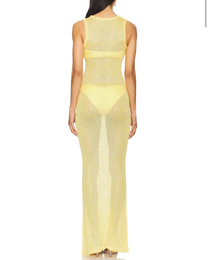 Superdown Alix Maxi Dress in Baby Yellow - Image 3