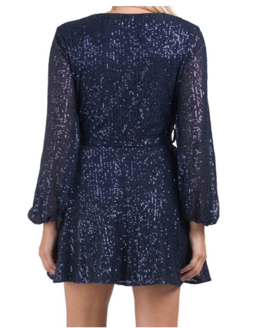 Bardot Dark Blue Mini Sequin Dress - Image 4