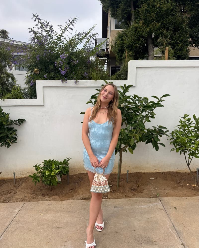 Blue Sequin Mini Dress - Image 1