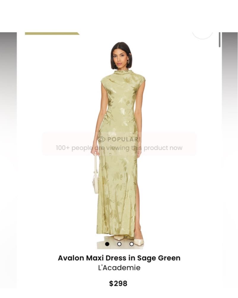 L’Academie Sage Green Maxi Dress - Image 2