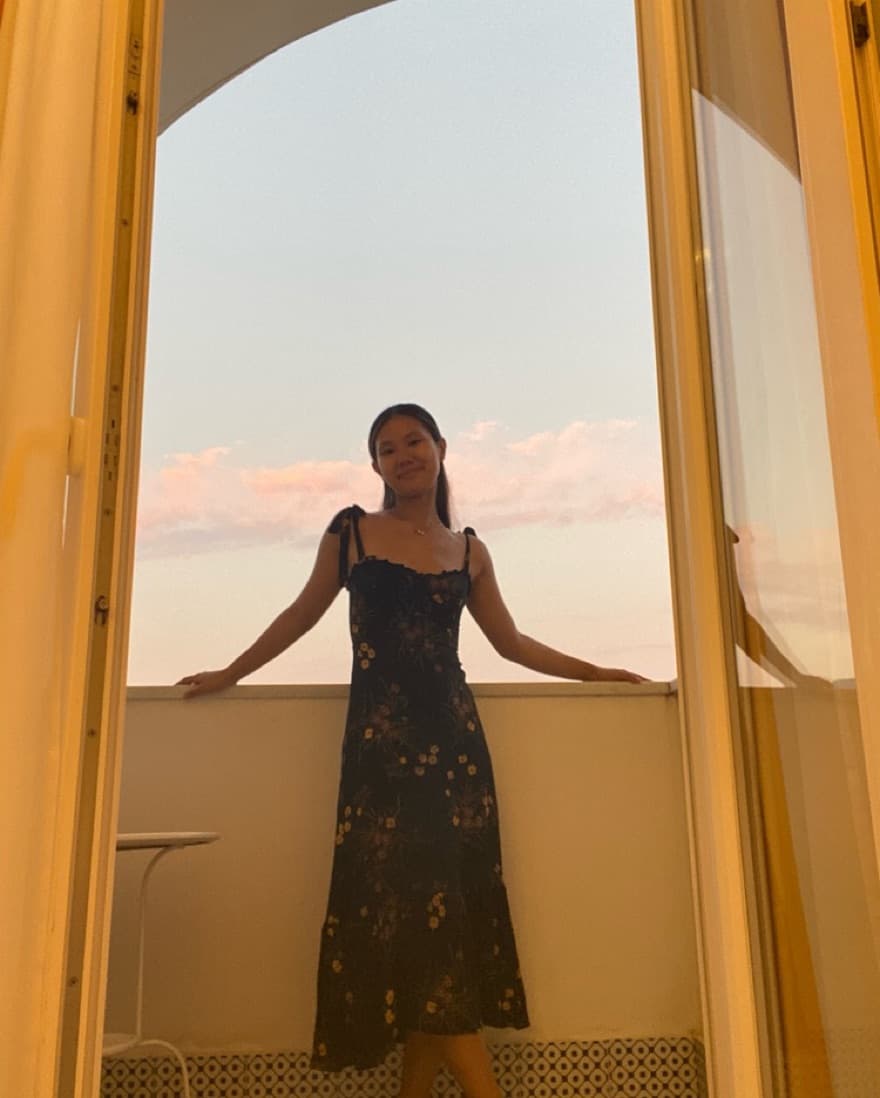 floral navy Nikita Reformation Dress - Image 1