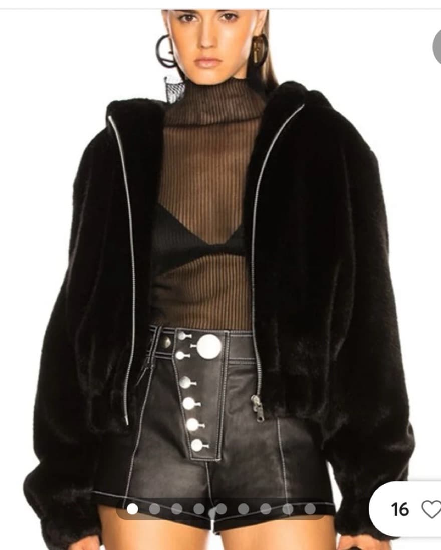 Helmut Lang Black Faux Fur Hoodie! - Image 2