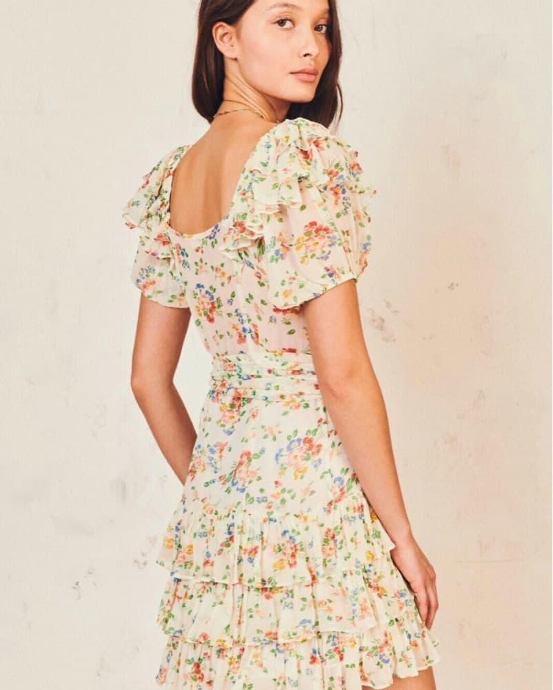LoveShackFancy Silk Ruffle Mini Dress  - Image 1