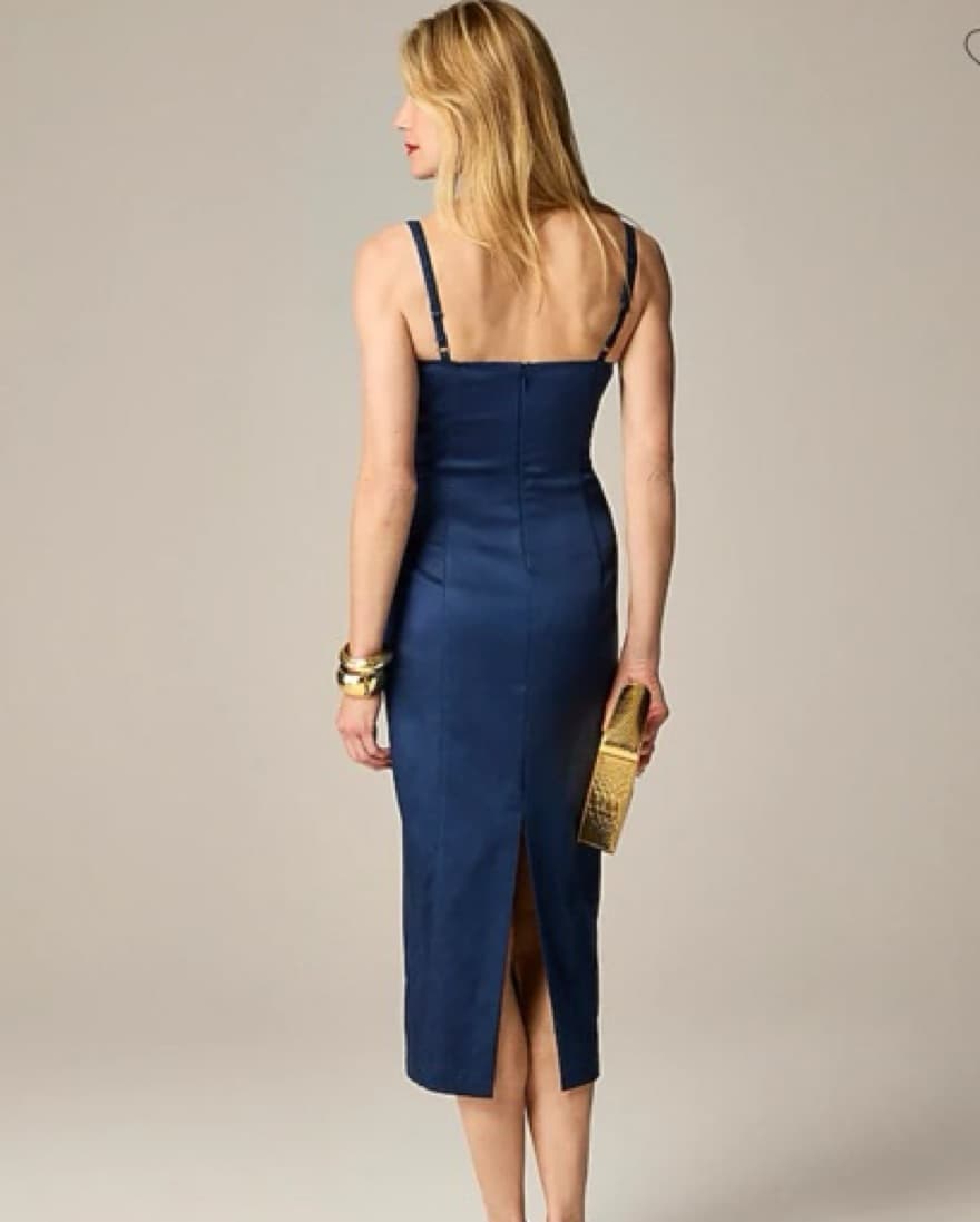 Elegant Navy Blue Midi Dress - Image 4