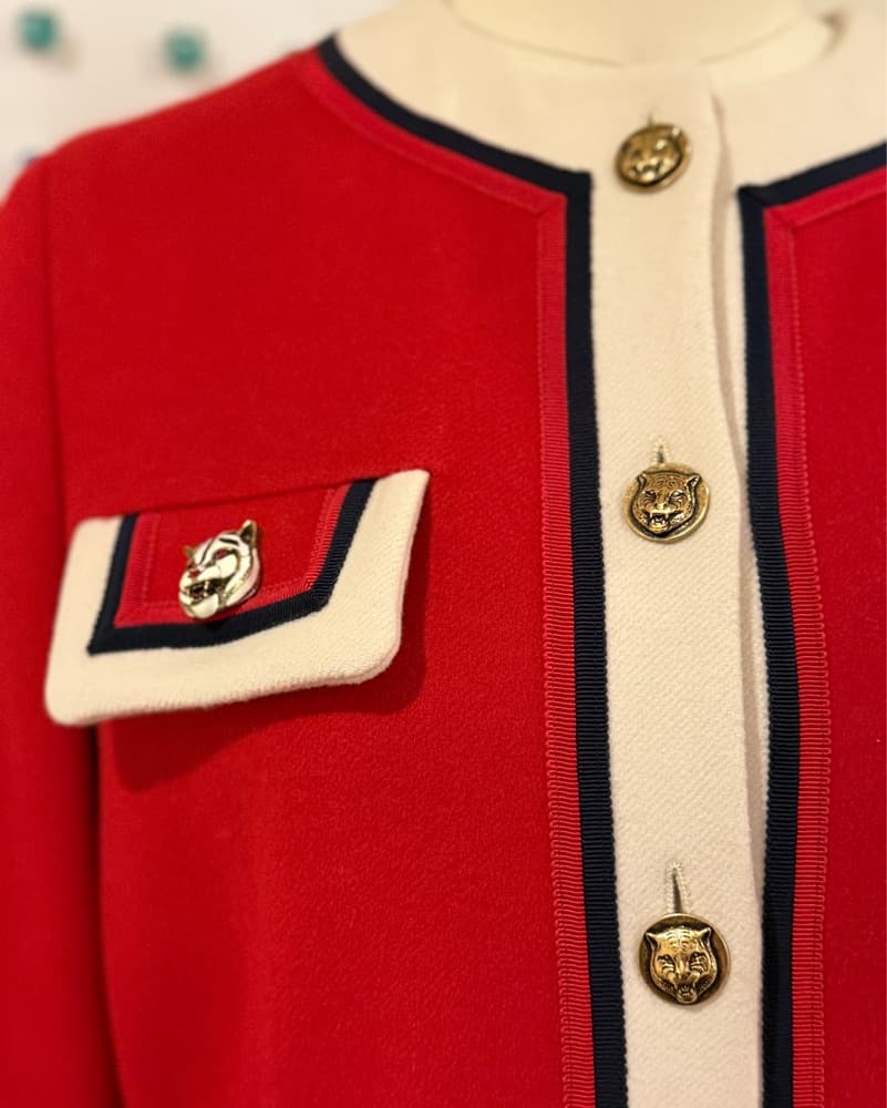 Gucci Red Coat with Embellishments - Image 3